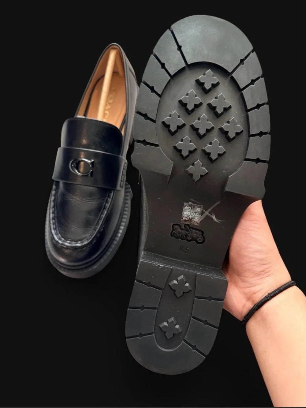 NIB | Coach Leah Loafer in Black Smooth Leather Size 8.5